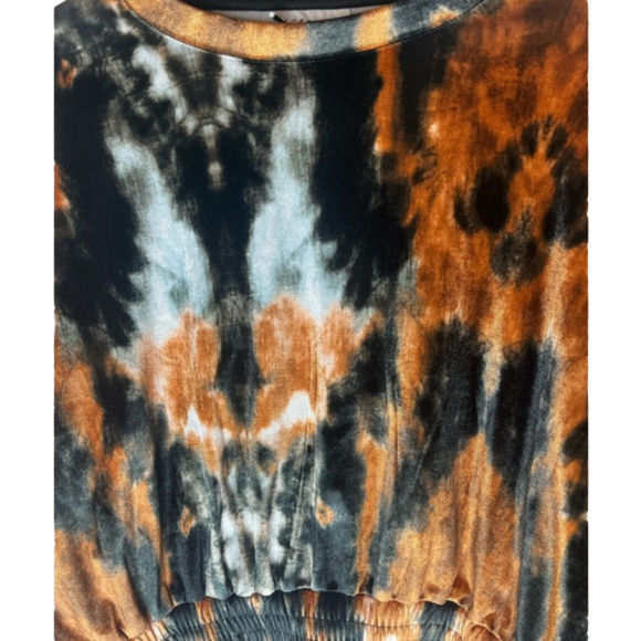 NWT Topshop Tie Dye Velour Crop Shirt Size 6 - Picture 7 of 12